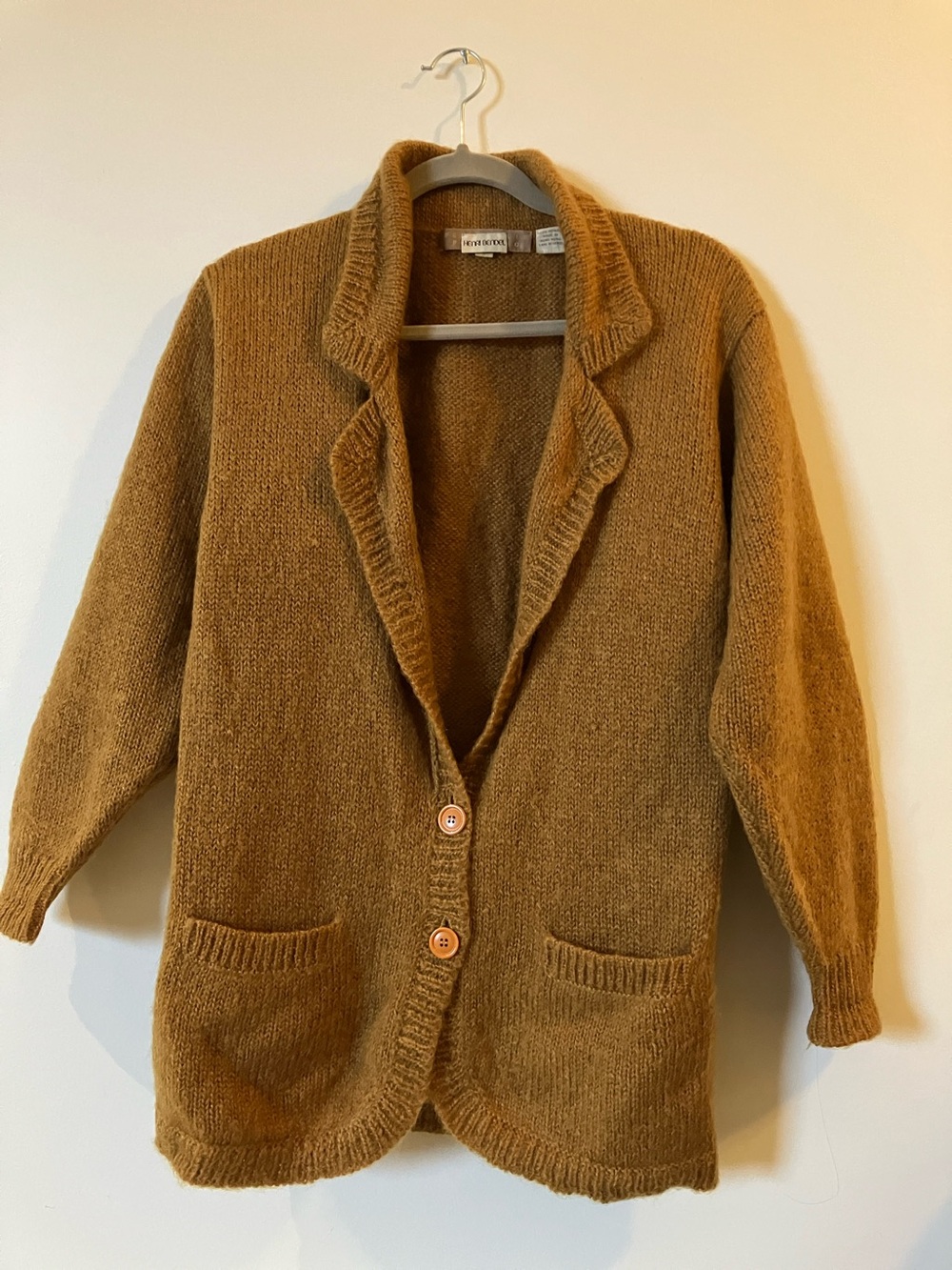 henri bendel Caramel Mustard Knit Open-Front Cardigan